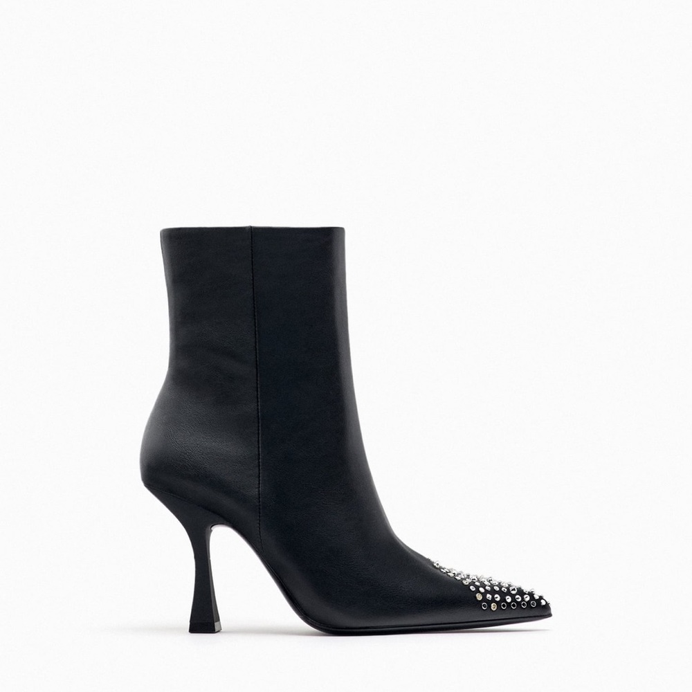 ZARA STUDDED TOE ANKLE BOOTS